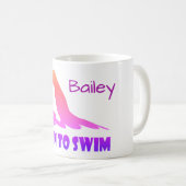 泳生まれぐ，フリースタイルの泳ぐ人,パーソナライズされた コーヒーマグカップ (正面右)