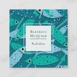 泳航海の水魚の旅行名刺 スクエア名刺