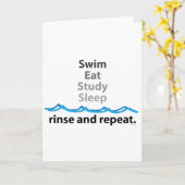 泳食べぐ、勉強、眠る…すすいで繰り返す カード (黄色い花)