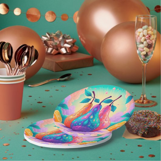 洋カラフル梨 ペーパープレート (複数)