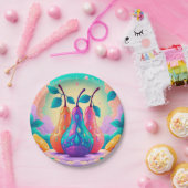 洋カラフル梨 ペーパープレート (パーティー)