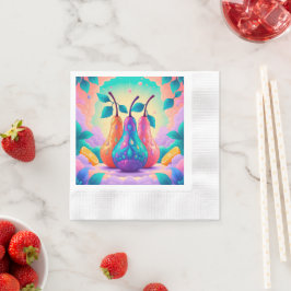 洋カラフル梨 縁ありカクテルナプキン