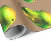 洋ナシアートのかわいい水彩果物 ラッピングペーパー (ロールコーナー)