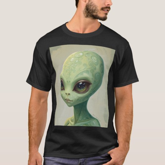 洋ナシエイリアン - シンプルでおもしろいフルーツアート Tシャツ (正面)