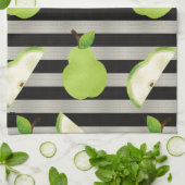 洋モダン白と黒のストライプ キッチンタオル (折り畳み)