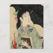 洋傘と本を持つスタイル ポストカード (正面)