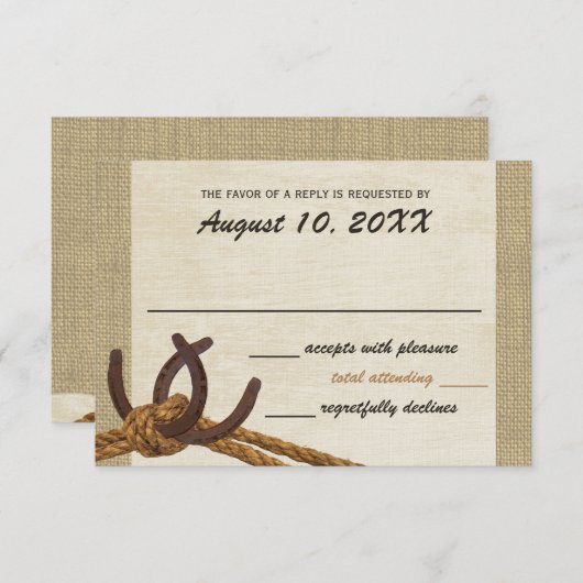 洋式ロープと馬靴の反応 出欠カード (正面/裏面)