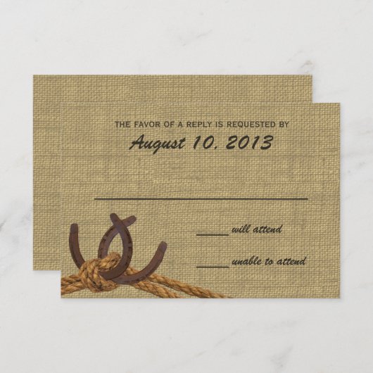 洋式ロープと馬靴の反応 出欠カード (正面/裏面)