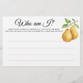 洋梨のブライダルシャワーWho am Iゲーム 便箋 (正面)