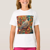 洋梨の木のヤマウズラ Tシャツ (正面)