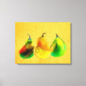 洋梨アートかわいい水の色のフルーツキャンバス印刷 キャンバスプリント (正面)
