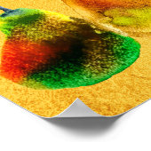 洋梨アートかわいい水色のフルーツポスター ポスター (角)