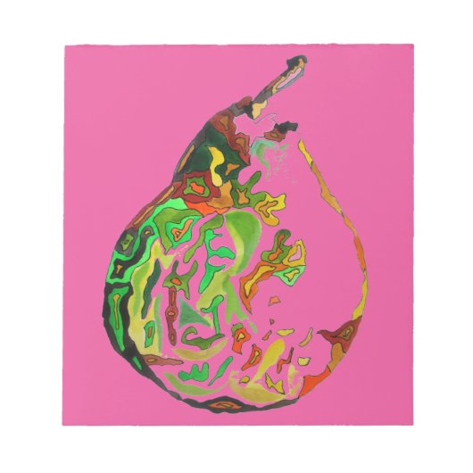 洋梨ポップ・アートのの果物美術水彩イラストレーション ノートパッド (正面)