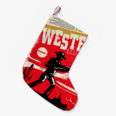 洋画マラソンレトロなポスターデザインレイアウト スモールクリスマスストッキング (正面 (吊り時))