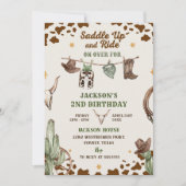 洋鞍を上げて乗って誕生日する 招待状 (正面)