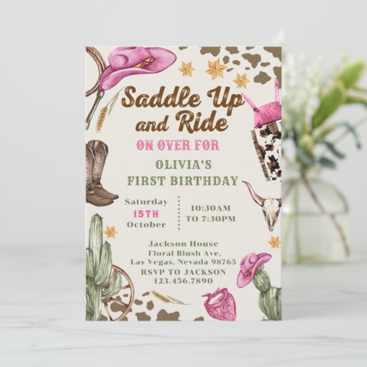 洋鞍を上げて乗って誕生日する 招待状 (スタンド正面)