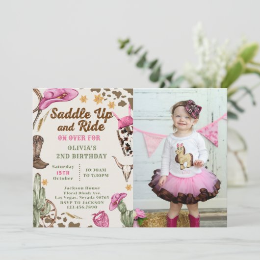 洋鞍を上げて乗って誕生日する 招待状 (スタンド正面)