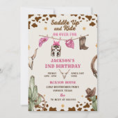 洋鞍を上げて乗って誕生日する 招待状 (正面)
