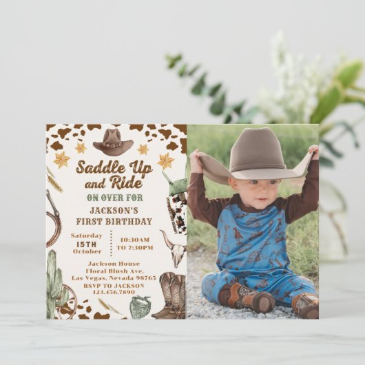 洋鞍を上げて乗って誕生日する 招待状 (スタンド正面)