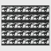 洋風ギャロピンホースのシルエット ラッピングペーパー (フラット)