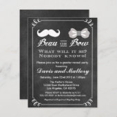 洒落男または弓性はベビーシャワーの招待を明らかにします 招待状 (正面/裏面)