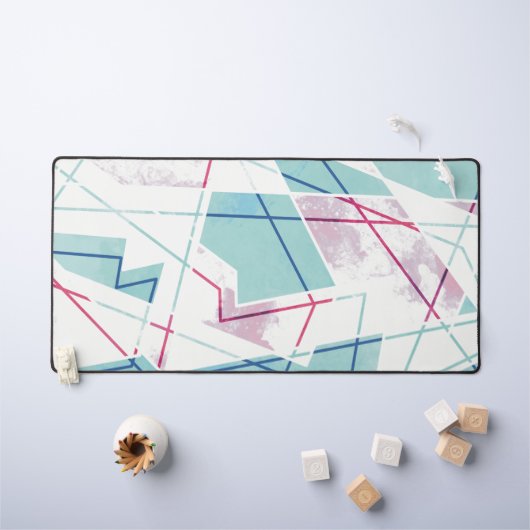 洗い出されたジオメトリパターン デスクマット (キッズテーブル)