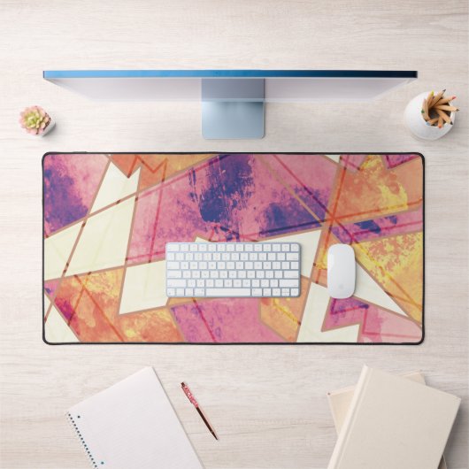 洗い出されたジオメトリパターン デスクマット (オフィス1)