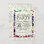 洗い流しと多彩フローラのエレガント照合 招待状 (正面/裏面)