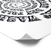 洗い流しドライ折り重ねバスルームの標識 ポスター (角)