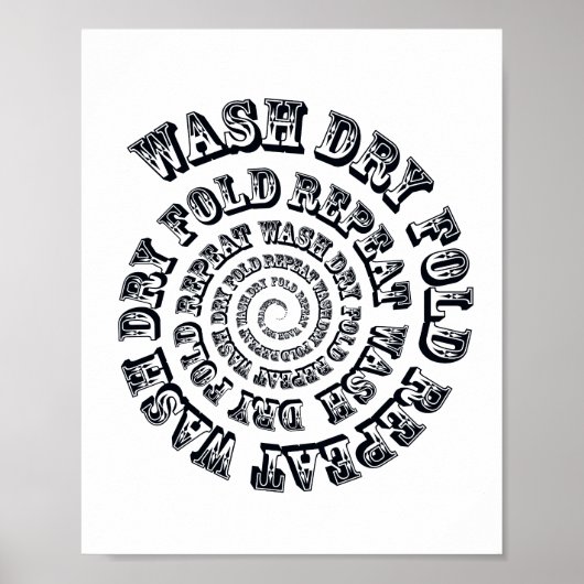 洗い流しドライ折り重ねバスルームの標識 ポスター (正面)