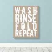 洗い流し折り重ねランドリールームウォールデコ キャンバスプリント (インサイチュ (ウッドフロア))
