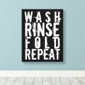 洗い流し折り重ねランドリールームウォールデコ キャンバスプリント (インサイチュ (ウッドフロア))