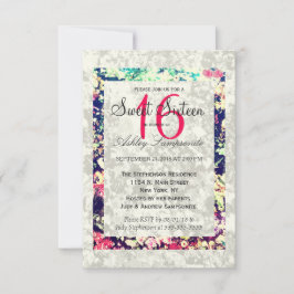 洗い流し数々のとカラーのエレガントフローラ 招待状