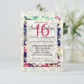 洗い流し数々のとカラーのエレガントフローラ 招待状 (スタンド正面)