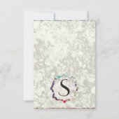 洗い流し数々のとカラーのエレガントフローラ 招待状 (裏面)