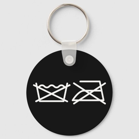 洗うな!アイロンをかけるな!キーホルダー キーホルダー (正面)