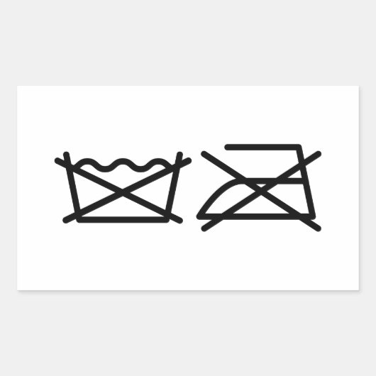 洗うな!アイロンをかけるな! 長方形シール (正面)