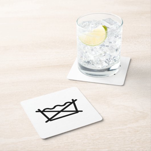 洗うな! スクエアペーパーコースター (インサイチュ)