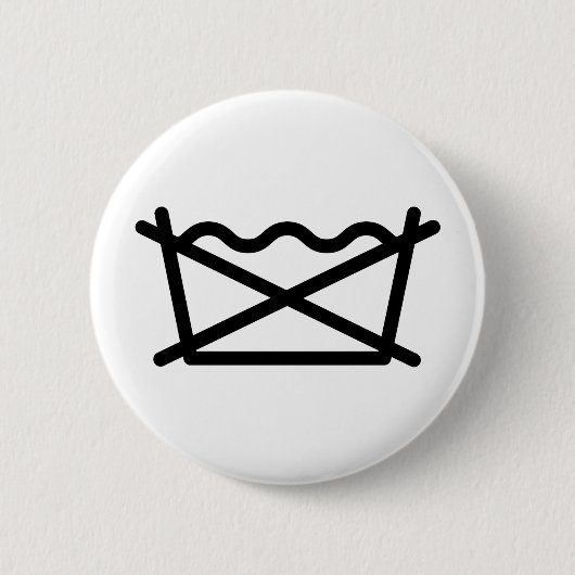 洗うな！ 缶バッジ (正面)