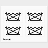 洗うな！ 長方形シール (シート)