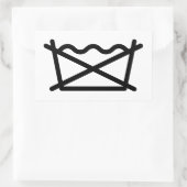 洗うな！ 長方形シール (バッグ)