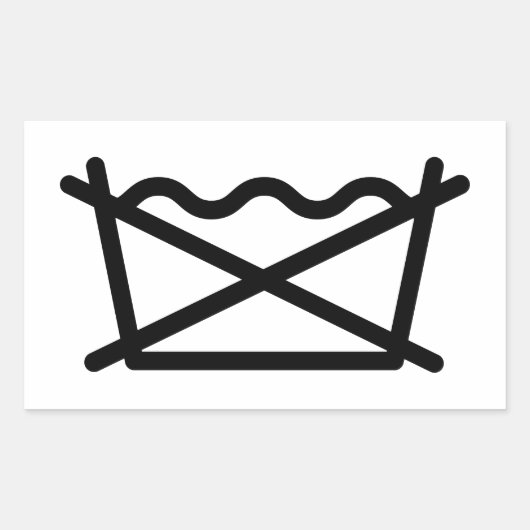 洗うな！ 長方形シール (正面)