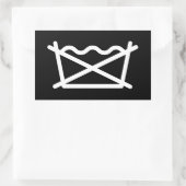 洗うな！ 長方形シール (バッグ)