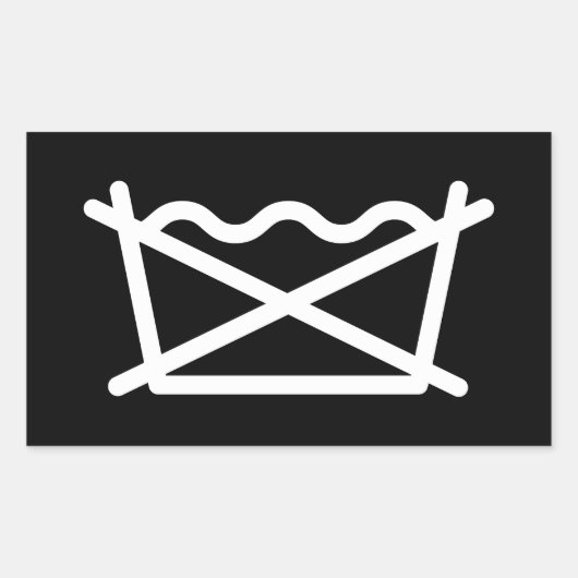 洗うな！ 長方形シール (正面)