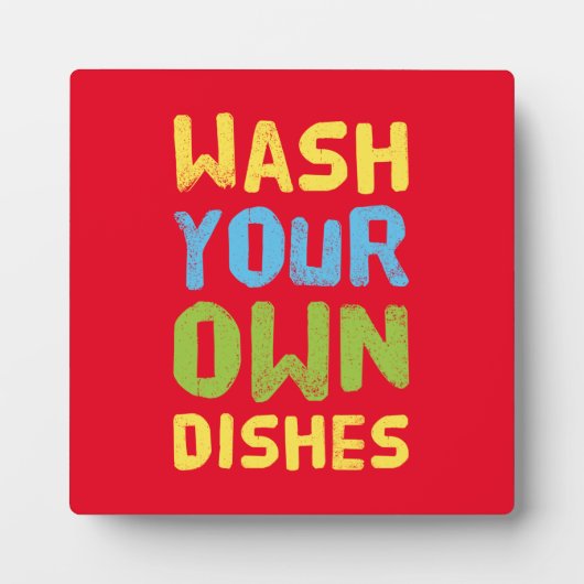 洗う皿チョーリマインダーイエロー文字 フォトプラーク (正面)