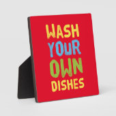 洗う皿チョーリマインダーイエロー文字 フォトプラーク (正面)