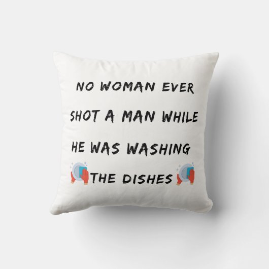 洗おもしろいい皿引用文、キッおもしろいチン引用文 クッション (裏面)