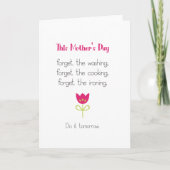 洗おもしろいユーモアのある忘れい母の日 カード (正面)