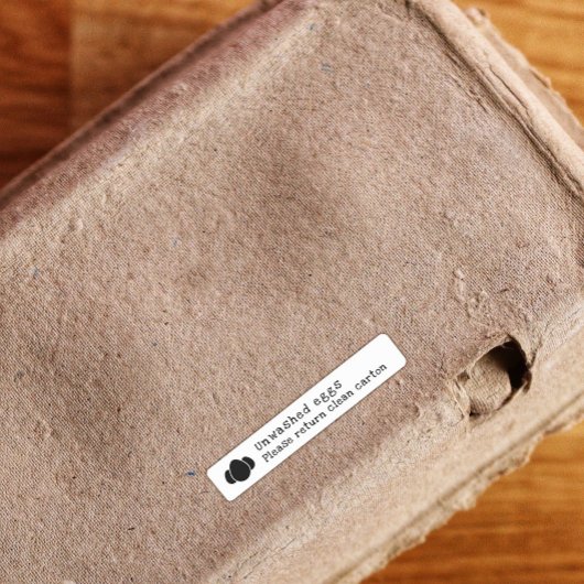 洗っていない卵リターンカートン洗えるステッカーラベル ラベル