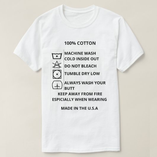 洗ってね Tシャツ (デザイン正面)